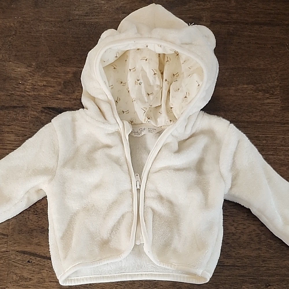 RENE ROFE Cozy Cream Hooded Baby Jacket